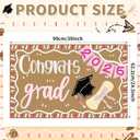 Congrats Grad Backdrop 2026 Graduation Party Banner Decorations 39" x 25" Large Congrats Grad Kraft Paper Banner Class of 2026 for Outdoor Indoor Display Wall Signs Photo Prop Supplies (Pink)
