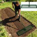 Lawn Leveling Rake, 42 x 10 Leveling RakeLawn Leveler w/ 75 Long Non-Slip Handle, Level Lawn Tool for Grass, Golf Field, Green Rake