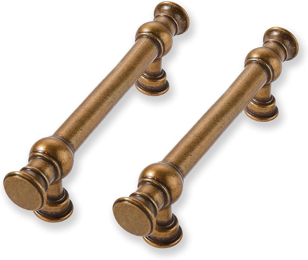 10 Pack 3 Inch Hole Center Antique Brass Cabinet Pulls-Heavy Duty Solid Cabinet Handles Suitable for Cabinets, Dressers, Kitchens and Bathroom cabinets 10 Pack 3 Inch Hole Center Antique Brass Cabinet Pulls-Heavy Duty Solid Cabinet Handles Suitable for Cabinets, Dressers, Kitchens and Bathroom cabinets