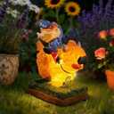 Garden Gnome Statue - Garden Gnome Riding Highland Cow - 6.7 Inch Tall Lawn Figurine - for Outdoor or House Decor - Funny Yard & Patio Decoration