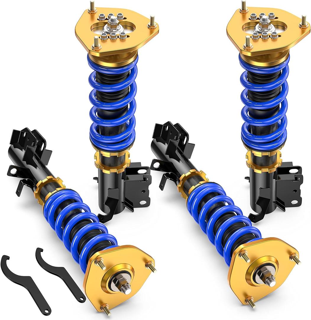MOSTPLUS Coilovers Struts Compatible for E90 E100 E110 AE92 AE101 AE111 1988-1999 Toyota Corolla Adjustable Height Suspensions Shock Struts (Set of 4)