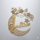 DoubleFill 10 inch Ramadan Decorations Acrylic Islamic Table Centerpiece Ramadan Mubarak Sign EID Decoration Islamic Home Decor Crescent Moon Hollow Star Ornament for Eid Mubarak Tabletop(Gold)