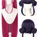 Cosplay Wig Anime Costume Wigs Long Straight Hair Accessory for Women (Black)