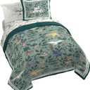Jay Franco Kids Comforter Set Includes Sheets and Pillow Covers - Soft and Cozy Bed Set for Stylish Room Decor, Official Licensed Product, Green - Harry Potter, 7 Piece Queen