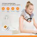 Rechargeable Heated Neck Pillow with Massage, 5000mAh Cordless Neck Heating Pad for Neck Pain, 3-Level Vibration Massage, 104-140 Adjustable Temp, 30/45/60Mins Timer, Type-C Cable & Storage Bag