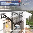 HIAPES Awning for Door Entrance, Awnings for Doors, Window Awnings Exterior Polycarbonate Cover Outdoor Front Door Patio UV/Rain/Snow Protection, Door Awnings Exterior for Porch/Patio/Deck, 40" x 80"