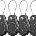 4 Pack Waterproof Secure Holder for AirTag Accessories, Anti-Theft Track Case with Steel Cable, Ultra Durable Scratch-Resistant Cover -Compatible with Apple AirTag for Keychain,Car,Bike,Luggage, Pet