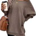 SOLY HUX Women's Fall Sweater Long Sleeve Crewneck Pullover Knit Tops with Pockets (L)
