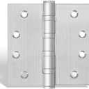goldenwarm 2 Pack 4 x 4 Inch Ball Bearing Door Hinges Heavy Duty Stainless Steel Exterior Door Hinges with Square Corners, Brushed Nickel, Smooth & Quiet with Non-Removable Pin
