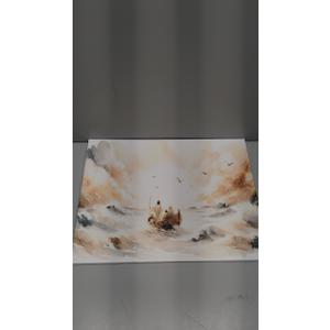Jesus Calms The Storm Canvas Wall Art Watercolor Jesus At Sea Wall Decor 12x16 Inches