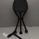 Walking Cane with Seat Holding 400lbs  Folding Lightweight Walking Cane Chair for Seniors, Adjustable Height 32"-36", Heavy-Duty 3-Legged Cane Stool for Men Women (Black)