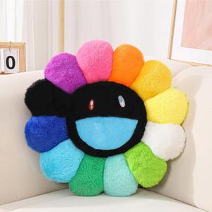 FIONOUT Flower Pillow, Flower Shaped Throw Pillow, Flower Face Floor Cushions Floor Pillow, Colorful Sunflower Plush Pillow, Cute Room Decor Decorative Pillows for Sofa Bedroom Car (40cm/15.7in), 1 Count