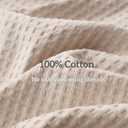 100% Cotton Waffle Weave Pillow Shams King Size Set of 2 ,600 TC Egyptian Cotton Pillowcases with Envelope Closure,Fade-Resistant, Luxury Soft & Breathable Pillow Case Covers for Bed ,Khaki 20" x 36"