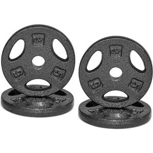 CAP Barbell Standard 1-Inch Grip Weight Plates, 5 lbs Plate Pack (x4)