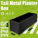 Metal Planter Box 46" x 16" x 16" Large Rectangular Planter Heavy Duty Galvanized Steel Tall Plant Boxes with Insert Shelf and Drainage Holes for Outdoor Patio Yard Garden Porch Terrace