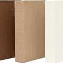 DECOR4SEASON Modern Linen and Wood Decorative Book Boxes, Set of 3 Earthy Neutral Faux Books for Bookshelf Decor, Coffee Table Storage Trays for Remotes & Jewelry, Brown, Taupe, and Off-White