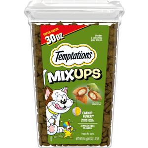 Temptations MixUps Crunchy and Soft Cat Treats, Catnip Fever, 30 oz (EXP 11/18/26)