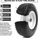 2 x AR-PRO (2 Pack) 4.10/3.50-6 Flat Free Tire and Wheel, Solid Tire with Steel Rim, 3" -6.25 Centered Hub, 3/4" Bearing with 5/8" Adapter, for Wheelbarrow, Hand Truck & Utility Equipment
