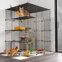 Oneluck Extra Large Cat Cage 414155 Inch Catio, DIY Metal Cat Enclosure with Platforms, Indoor Cat Cage for 1-3 Cats, Indoor Cat Playpen for Cats Rabbits Small Animals