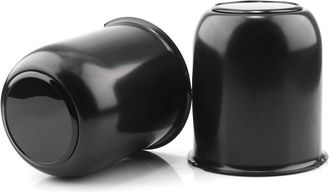 2Pcs 3.19inch Trailer Wheel Center Caps Push Through 3.19" Bore 3.78" Tall Hub Cap for Truck SUV RV Wheel Rim, High Gloss Black Wheel Cover