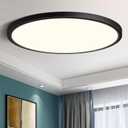 LEDLightsWorld 12 Inch LED Ceiling Light Flush Mount, 4000K Neutral White, 24W 3200LM Modern Round Lighting Fixture, Black Low Profile Ceiling Lights for Bedroom, Living Room, Stairway, Basement