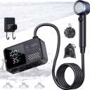 IGRL Portable Shower for Camping, Powerful 10L/Min Water Flow, Rechargeable Shower Pump with Bath Sponge, 4 Spray Modes, IPX8 Waterproof, 7800mAh Battery, Ideal for Hiking, Travel, Pet, Car Wash