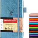 molekaus Password Book with Alphabetical Tabs Small Password Keeper with Extra Password Space to Change Password. Password Notebook for Home or Office for Internet Log In, 6.1 * 3.7in Light blue