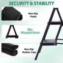2 Step Ladder Folding Step Stool, Heavy Duty 330 Lbs Load Stepladder, Small Kitchen/Closet Ladder for Adults/Kids, Lightweight Step Ladder 2 Step Folding with Anti-Slip Wide Pedal for Home by OOSOFITT 16.5"W x 24.8"H