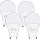 GU24 LED Light Bulb, 5000K Daylight, 9W(100W Equivalent), 800 Lumens, A19 Shape GU 24 LED Bulbs, Twist and Lock GU24 Pin Base with Two Prongs, Non-Dimmable, UL ETL Certificated(4-Pack)