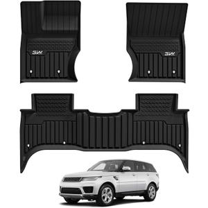 3W Floor Mats Fit Range Rover Sport 2014-2022(Not for Range/Land Rover Discovery Sport) TPE All Weather Custom Fit for Land Rover Sport 1st and 2nd Row Full Set Car Liners - Black