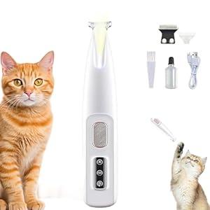 Belvedere Trimmer, 2025 New Belvedir Cat Paw Grooming Trimmer Quiet, Waterproof Rechargeable Cats Shaver for Matted Fur Quiet with LED Light, 2 Wide Blades (1 Set)