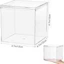 Clear Acrylic Box Plastic Square Cube Plastic Square Container 2 Pack Small Acrylic Box with Lid, 4.7x4.7x4.7Inch Storage Boxes Organizer Containers for Candy Pill and Tiny Jewelry