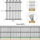 25 Panels No Dig Animal Barrier Fence, 32in(H) x 49ft(L) Garden Edging Border Fencing, Rustproof Metal Stakes Decorative Garden Fence, Dog Digging Defense Fencing Barrier for Outdoor, Yard, Patio