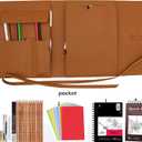 Drawing Book Cover Sketchbook Cover with Pencils Leather Artist Bag Artist Gifts Leather Art Book Cover for Sketchbook Journal Notebook (S for 5.5"x 8.5")