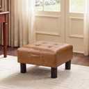 Joveco Small Ottoman Foot Stool,15" Square Upholstered Foot Rest with Legs, 15.7"D x 15.7"W x 8"H