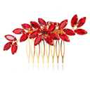 Ymapinc Crystal Comb for Thick Hair Women - Red Rhinestone Hair Piece Accessory for Wedding Party Graduation, Small Decorative Headpiece Accessories Christmas Gift for Mom