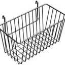 Narrow Gridwall Basket Black 3 Pcs - Work For Grid Panels 11.5" x 6.5" x 4.5" 