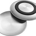 Stainless Steel Cat Bowls, 6.7" Wide and Shallow Cat Food Bowl Set with Silicone Ring for Non Slip, Flat Metal Cats Dishes or Plates for Feeding Indoor Cats, Kitten, Small Dogs (Silver-2 Pack)