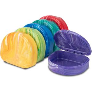 Practicon Marble Retainer Cases, Orthodontic Aligner Case, Mouth Guard Holder (3 Pack) (Assorted)