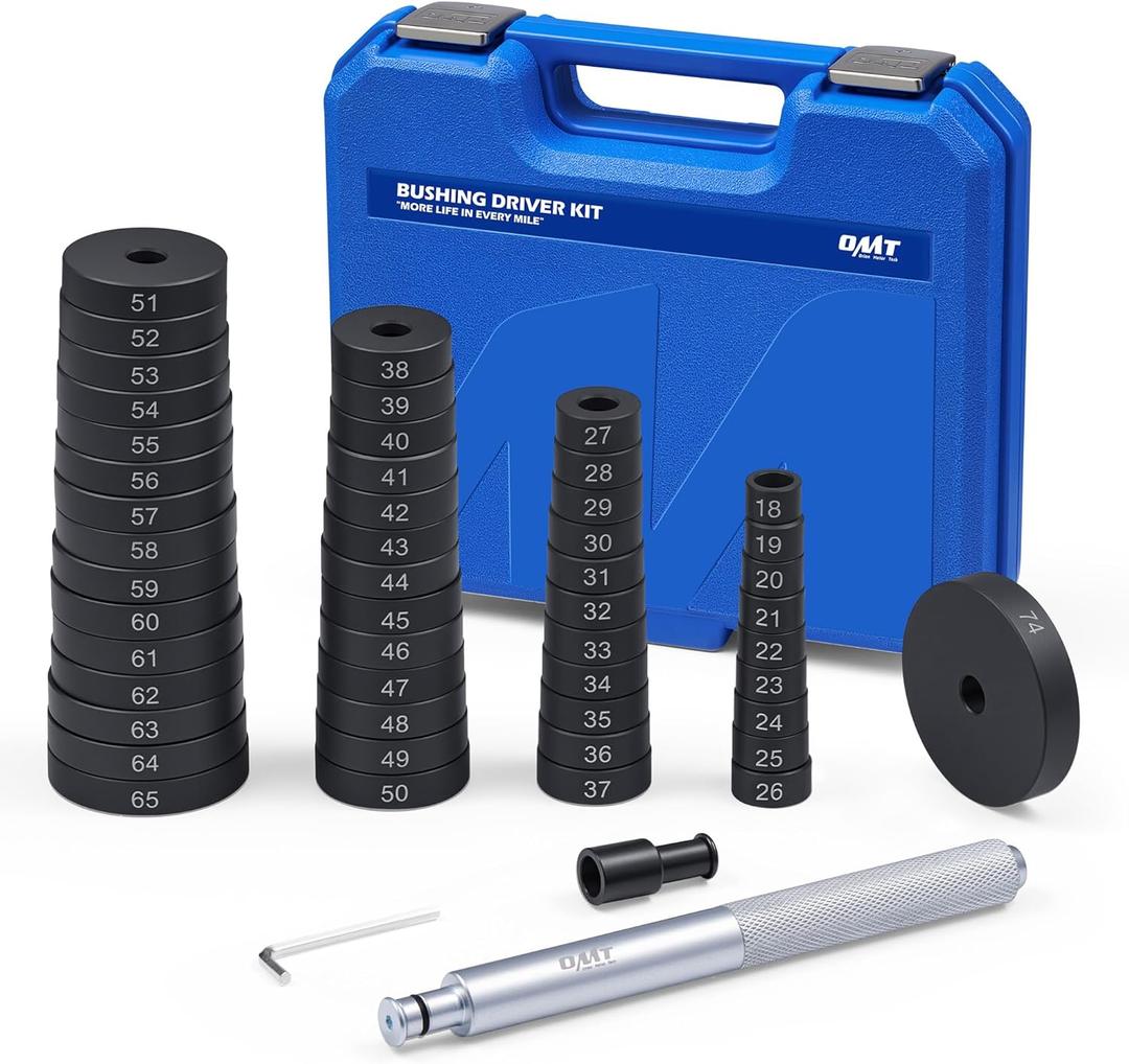 Orion Motor Tech 52-in-1 Custom Bushing Driver Tool Set and Transmission Wheel Axle Bearing Race Seal Installer Remover, Bush Removal Puller Bearing Press Tool Kit