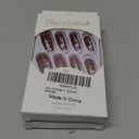 Christmas Press on Nails Long Coffin Fake Nails with Red Grids Designs French tips Glue on Nails Xmas Tree Elk Stick on Nail Glossy Reusable Xmas False Nail for Women Girls Holiday Manicure 24pcs, Pack of 2