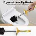 Brass Toilet Brush and HolderExtra Long Handled Gold Toilet Brush for BathroomStainless Steel Heavy Duty Toilet Bowl Brush,Deep Cleaning Modern Toilet Cleaner Brush -Space Saving, Covered Brush