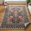  9x12 Washable Rugs for Living Room Soft Carpet for Bedroom, Oriental Distressed Indoor Stain Resistant Non-Shedding Floor Carpets for Dining Room Office, 9x12