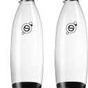 sodastream 1L Twin Pack Dishwasher Safe Slim Bottle (Black)