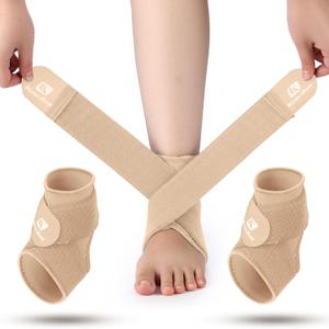 Honoson 2 Pcs Ankle Brace Kid Breathable Neoprene Ankle Support Compression Sleeve Achilles Tendonitis Relief Elastic Foot Brace with Adjustable Wrap for Sprained Plantar Fasciitis (Small)