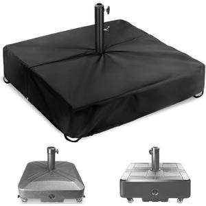 Rileytee Patio Umbrella Base Cover,Outdoor Heavy Duty 600D Waterproof Anti-UV Square Umbrella Stand Base Covers (21"L x 21"W x 5"H-Black)