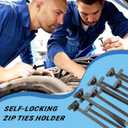 2 x 100pcs Nylon Universal Cable Tie Buckle Black Cable Zip Ties Rivet Self Locking Fastening Zip Strap Plastic Automotive Clips for Bumper, Fenders (100)