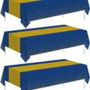 Childom 3 Pack Graduation Tablecloth,Graduation Decorations Class of 2026 Graduation Party Decorations,54"x108" Blue and Gold Plastic Table Cloth Disposable for Home,School,Birthday,Wedding,Parties
