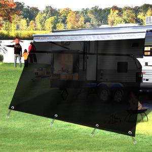 RV Awning Shade Screen with Zipper 9'x17'3", RV Awning Fabric Replacement Complete Kits for Trailer Camper, RV Awning 230GSM 8.2oz, 600D Durable Mesh Blocks 88% Sunlight, Improves Shade&Privacy, 9'x17'3" for 18' Rv Awning