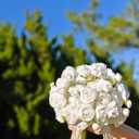 Letjolt Ranunculus Artificial Flower White Silk Flowers Faux DIY Bouquet for Wedding Engagement Centerpieces Arrangements Bridal Shower Decorations Home Decor 18pcs